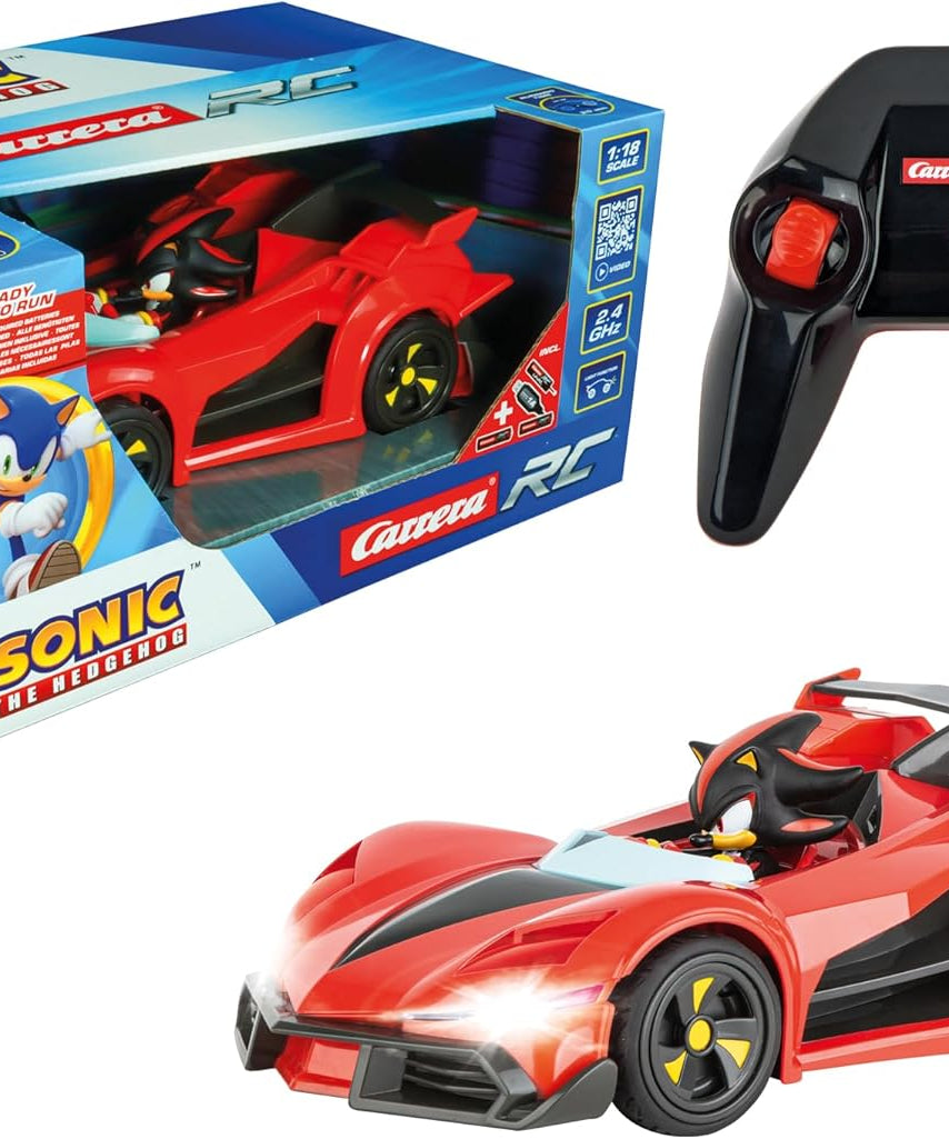 سيارة سونيك ريسينغ شادو من فريق RC، بمقياس 1:18، بتردد 2.4 جيجاهرتز، مزودة بمصابيح LED، وملصقات قابلة للتعديل، وهيكل متين، وسرعة عالية، ومرخصة رسميًا من SEGA، هدية للأطفال من عمر 6 سنوات فما فوق