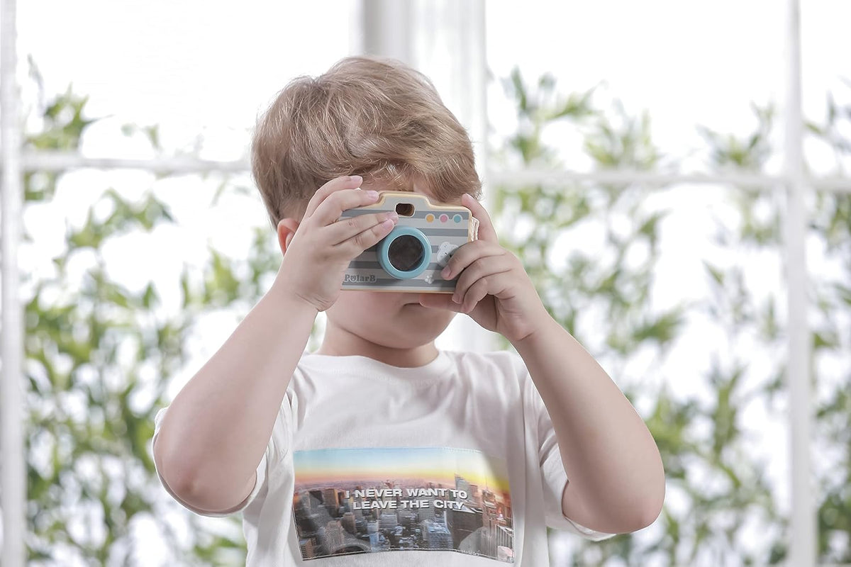 Polarb Pretend Play Wooden Camera Toy For Toddlers Ages 18+ Months