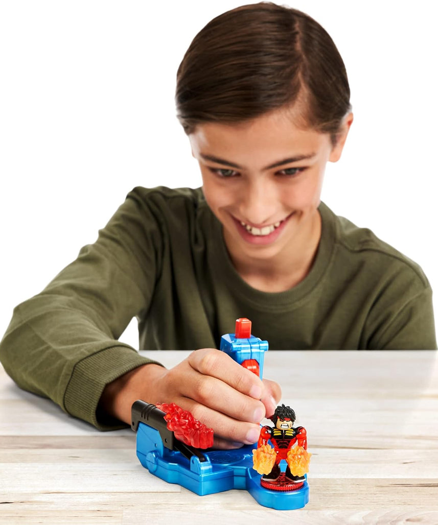 مجموعة ألعاب موس تويز أكيدو ليجندز أوف باورزتورم ميجا سترايك للتحكم مع لعبة اللكمة الأولية، شخصية فاير سترايك تشوكس تيربو الحصرية و4 قطع طاقة أساسية للأطفال من سن 6 سنوات فما فوق - مجموعات ألعاب