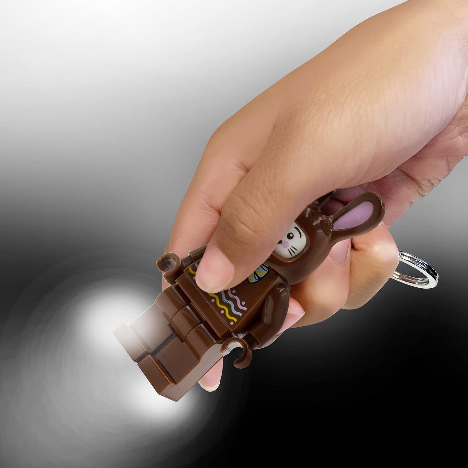 Lego IQ Minifigures Light Easter Chocolate Bunny Keychain, 7.6 cm Tall
