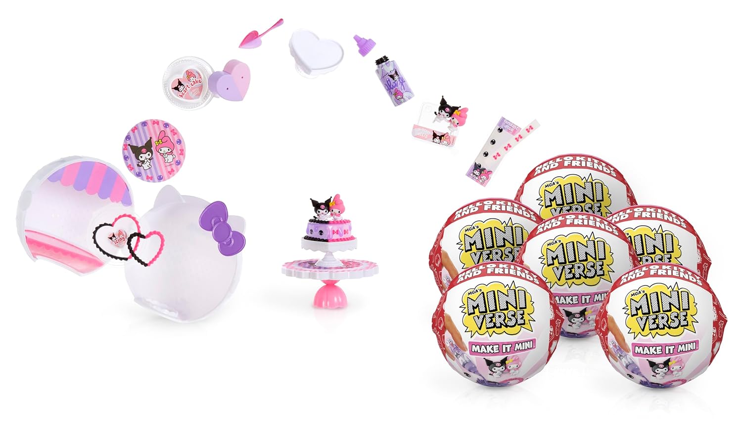 MGA Miniverse Make It Mini Sanrio Hello Kitty & Friends Series 2 DIY Resin Snacks, Desserts, Accessories & Display Case – Collectible Keroppi, Cinnamoroll, Pompompurin, Kuromi Minis