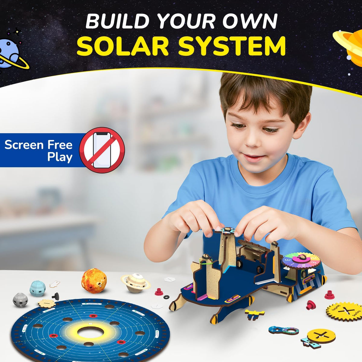Smartivity DIY Solar System Kit | Gear-Driven Working Model of Planets | Birthday Gift for Boys & Girls 8-14 YearsI Build, Rotate & Explore Astronomy | Learn Solar System & Science Facts