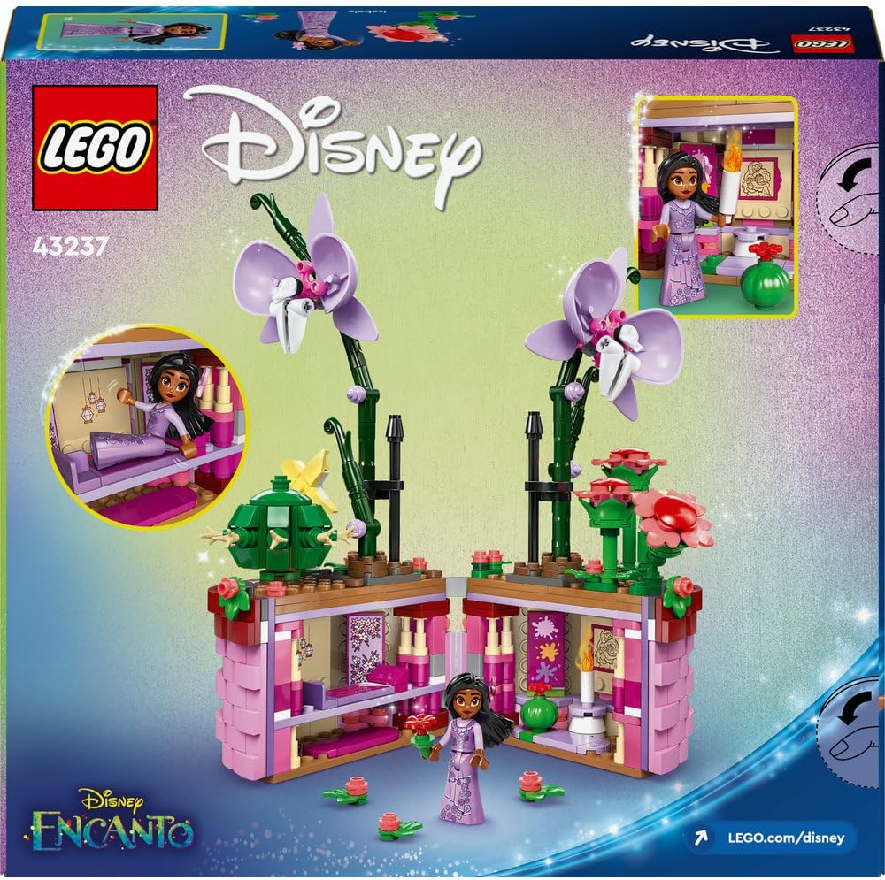 LEGO | Disney Encanto Isabela’s Flowerpot, Buildable Orchid Flower Toy for 9 Plus Year Old Kids, Girls & Boys, with Film Character Minidoll Figure, and Cactus, Fun Birthday Gift 43237