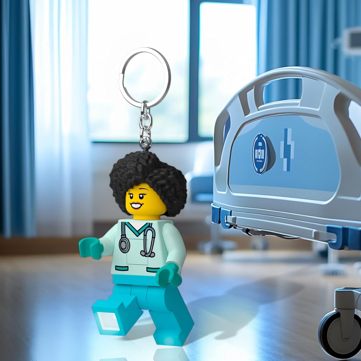 Lego IQ Minifigures Keychain Light Medical Profes_Dr. Flieber