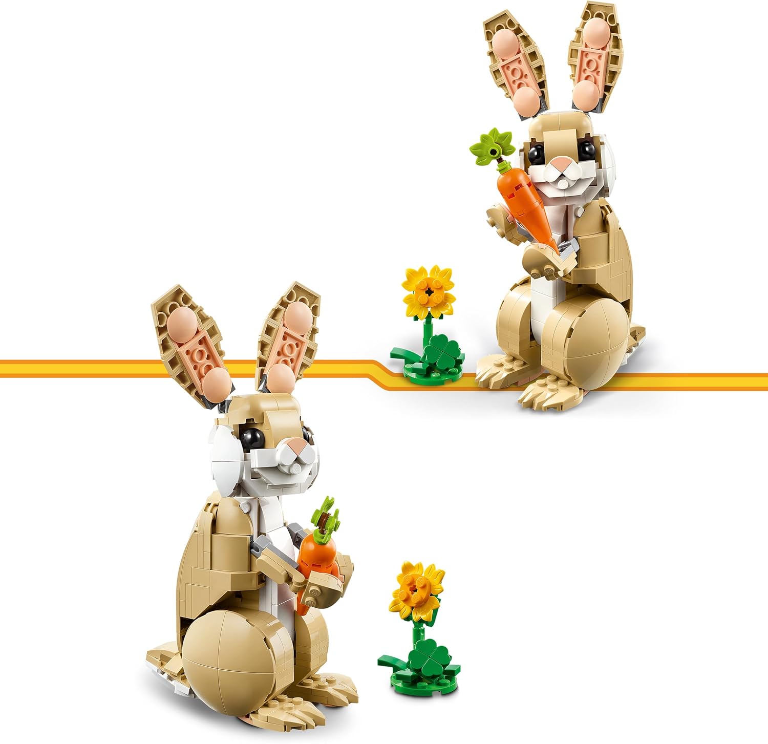 LEGO Creator 3in1 Cute Bunny Toy - Animal Figure Transforms into a Llama or Seal Toy - Creative Ramadan Gift Ideas for 8+ Year Old Girls & Boys - 31162