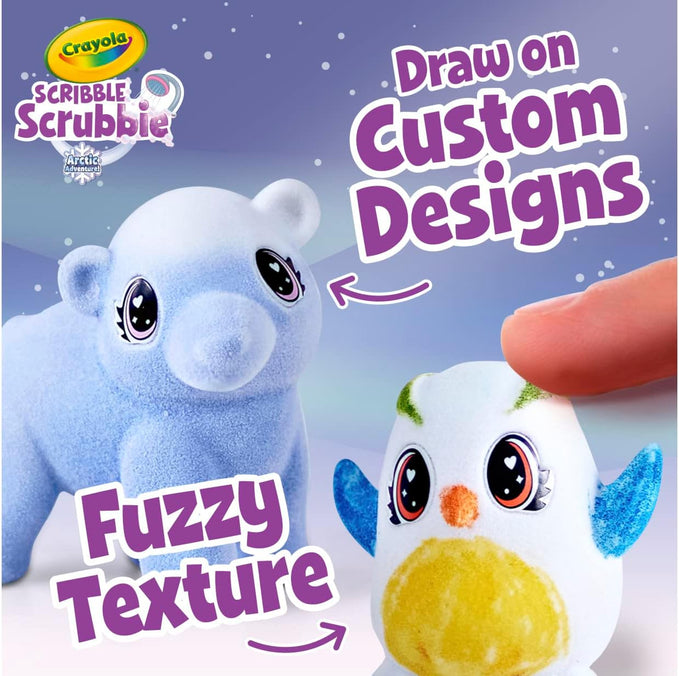 CRAYOLA Scribble Scrubbie Pets Arctic Snow Explorer, Color & Wash Creative Toy, Gift for Kids, Blue,white Age 3, 4, 5, 6 747479