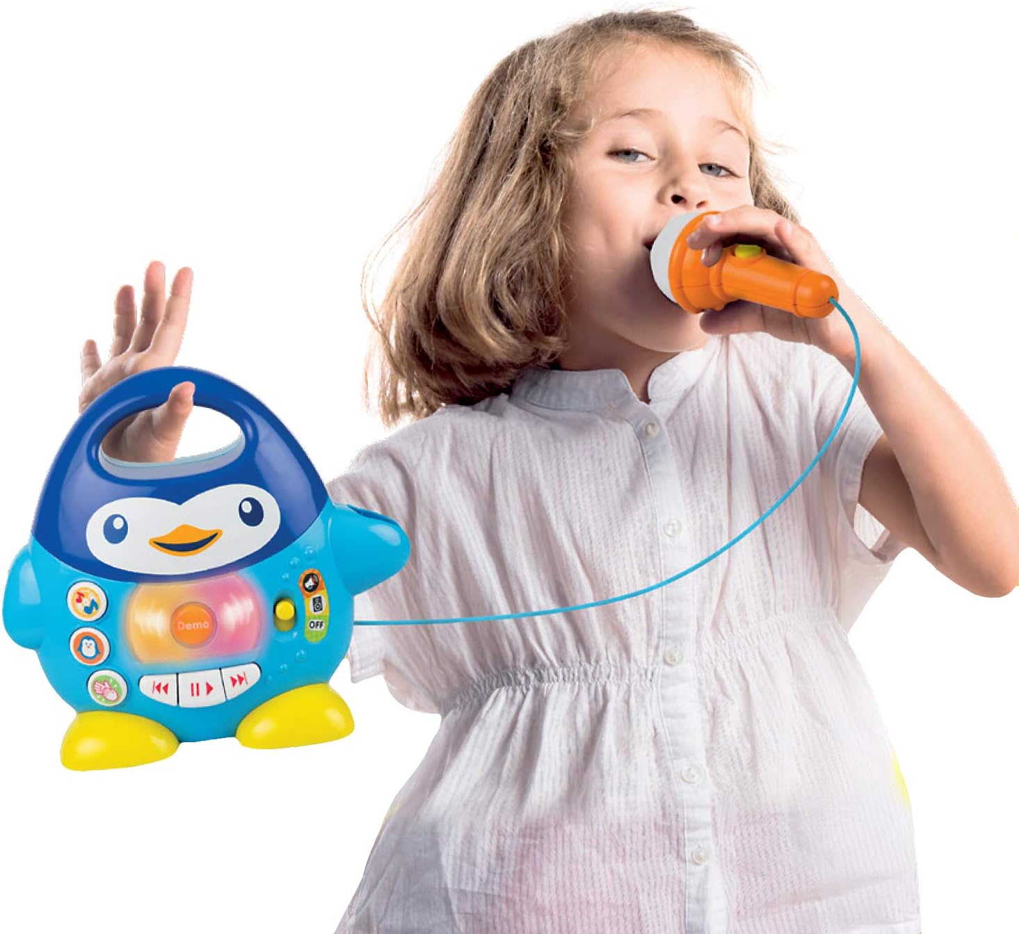 Winfun Penguin Kids Music Player Toy with Echo Microphone Lights and Animal Sounds 18M+
