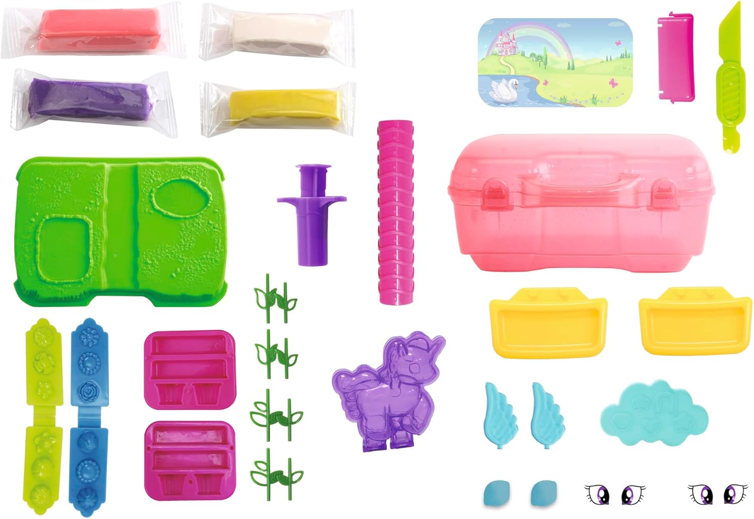 Simba Unicorn Fun Modelling Set, 15-Piece Creative Dough Activity Kit for Kids 3+, Multicolour