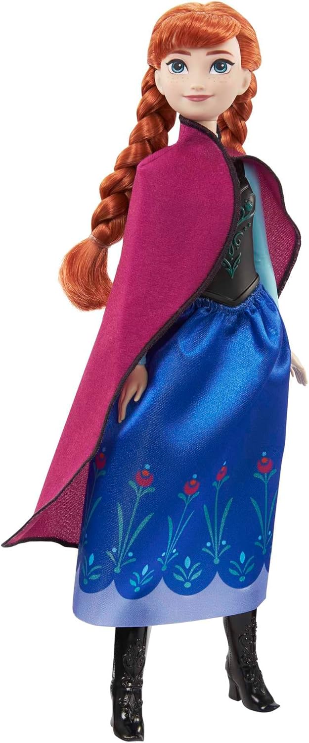 Mattel Disney Frozen Anna Fashion Doll with Travel Outfit and Accessories, Posable Movie Character Toy for Kids 3+