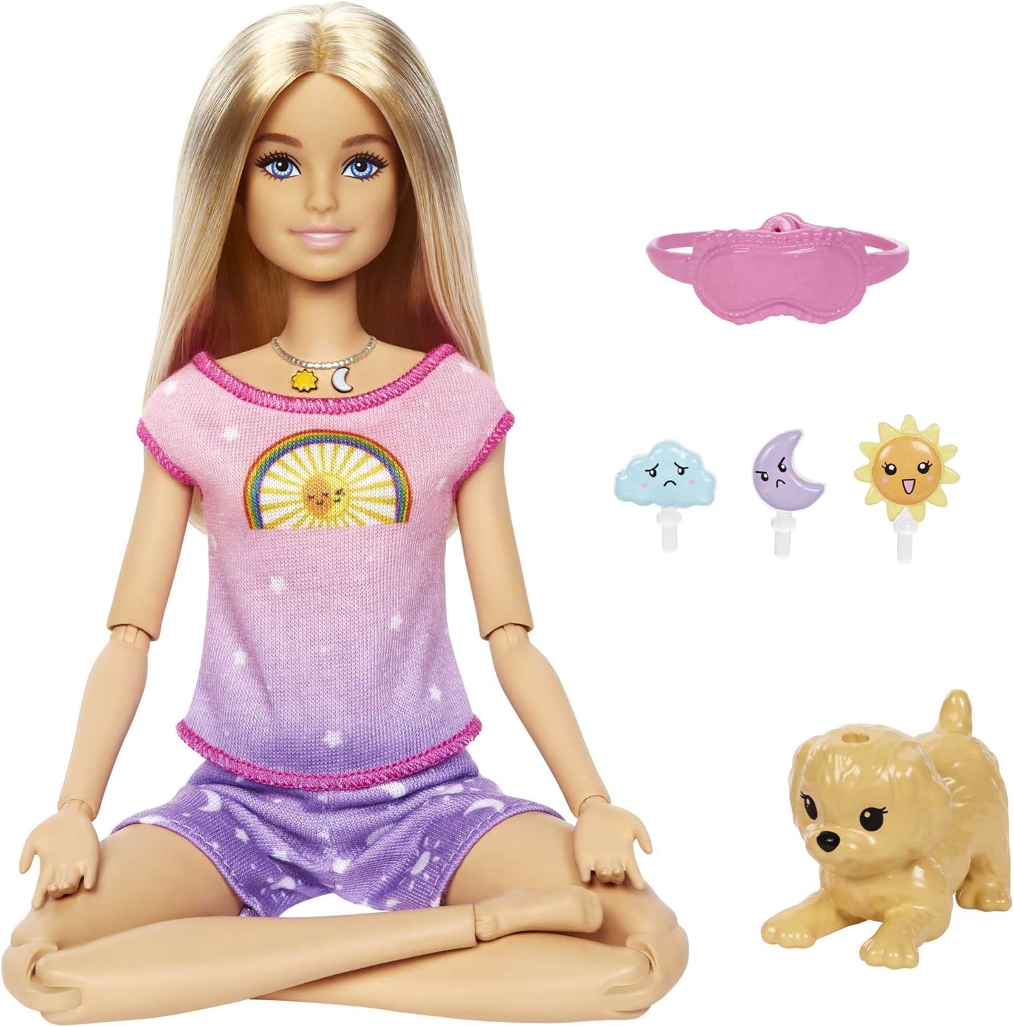 Barbie Self-Care Rise and Relax Doll, Light Skin Tone, Mindfulness Playset, Relaxation Theme, Includes Accessories, Ages 3+, Model HCN08