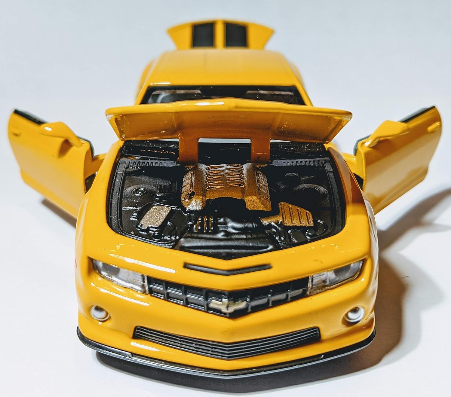 D-Power Chevrolet Camaro SS Die-Cast Model Car – 1:32 Scale, Yellow, Pull-Back Muscle Car Toy, Ages 3+