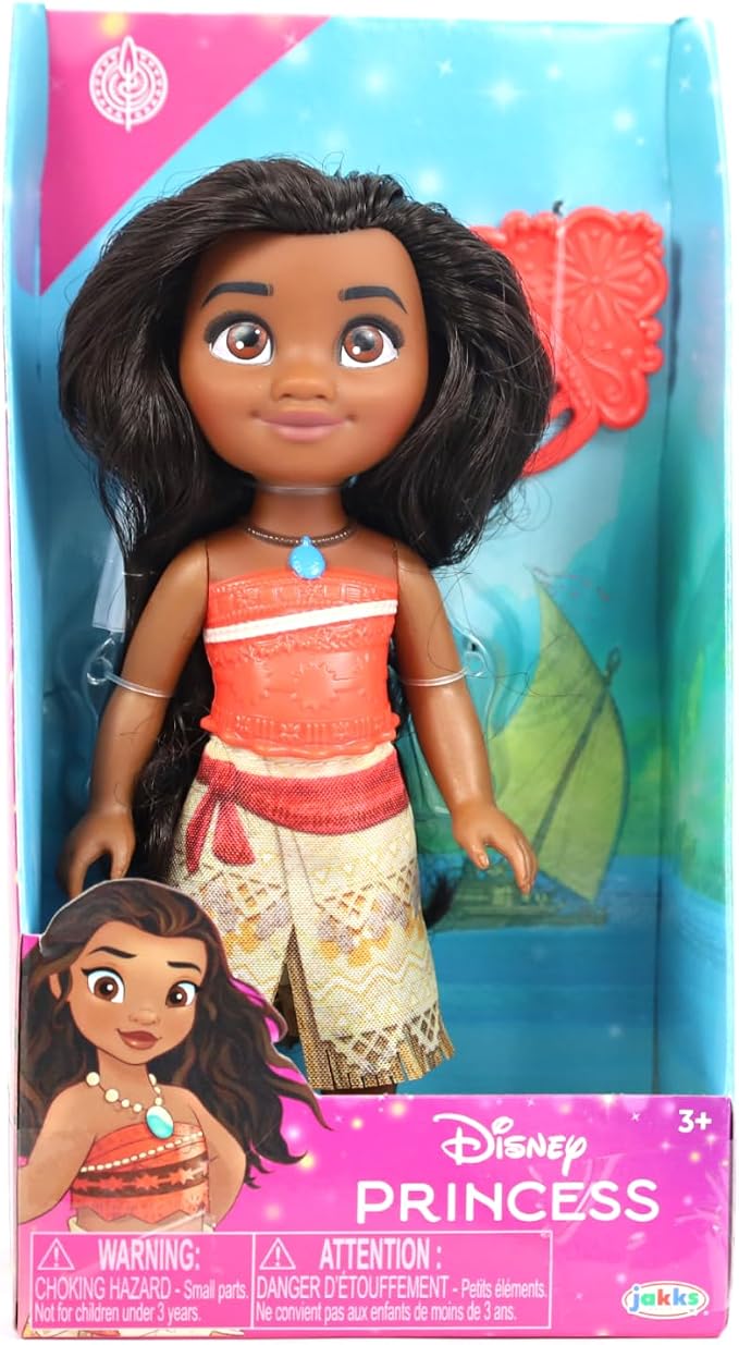 Disney Princess Petite Doll With Comb 6-Inch - Moana, Collectible Doll, Figurine, 3 Years+