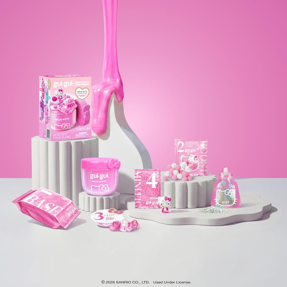 Gui Gui Slime Hello Kitty and Friends Hello Kitty Edition, Gloss Slime with Pink Lemonade Scent, Collectible Surprise Toy for Kids, Ages 6+