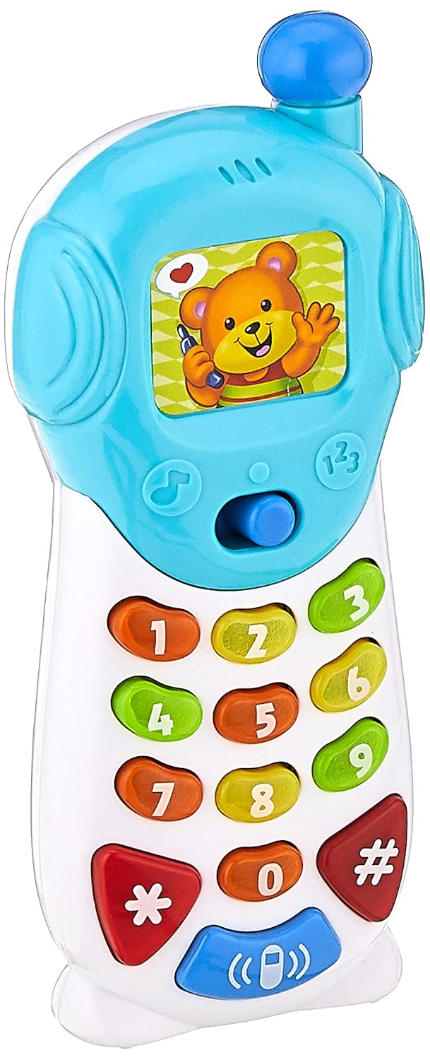 Winfun Light-Up Talking Phone Toy for Kids – Flashing Number Buttons, Interactive Learning, Pretend Play, Early Education for Toddlers and Preschoolers