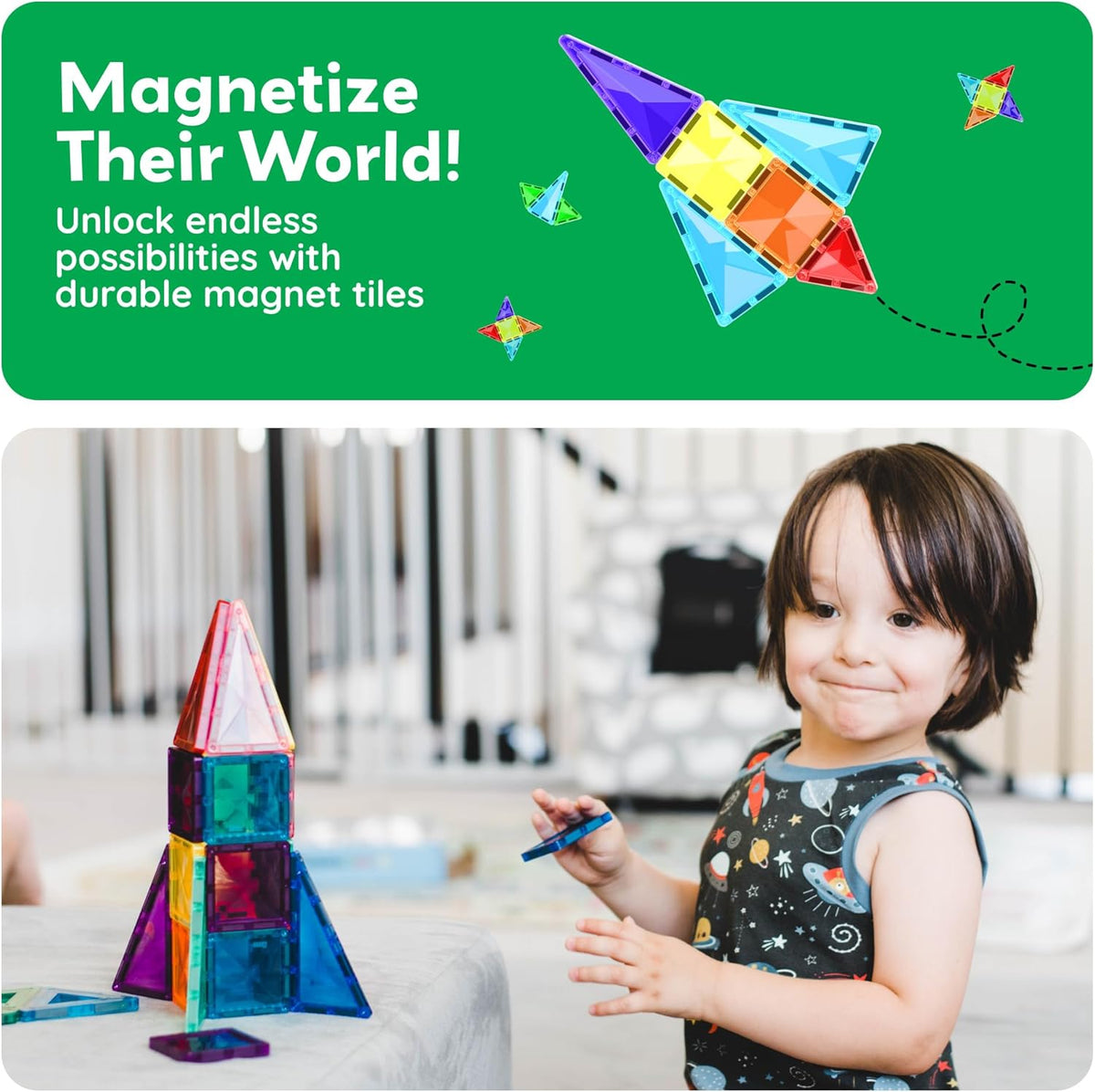 PicassoTiles 80 Piece Magnetic Building Block Mini Diamond Series – Travel Size On-The-Go STEM Construction Toy for Kids 3+