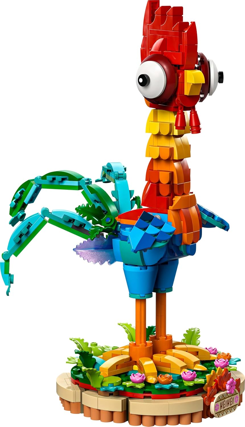 LEGO | Disney Moana 2 Heihei Building Toy - Play and Display Animal Figure with a Rotating Head, Posable Wings & Tail Feathers plus a Stand - Ramadan Gift for 9+ Year Old Girls - 43272