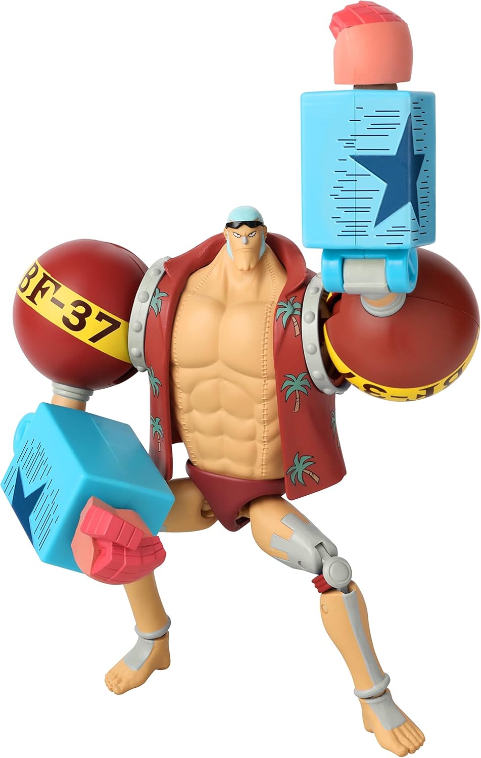 BANDAI Anime Heroes One Piece Franky 6.5 Inch Action Figure Shipwright Cyborg Straw Hat Pirates Collectible Toy