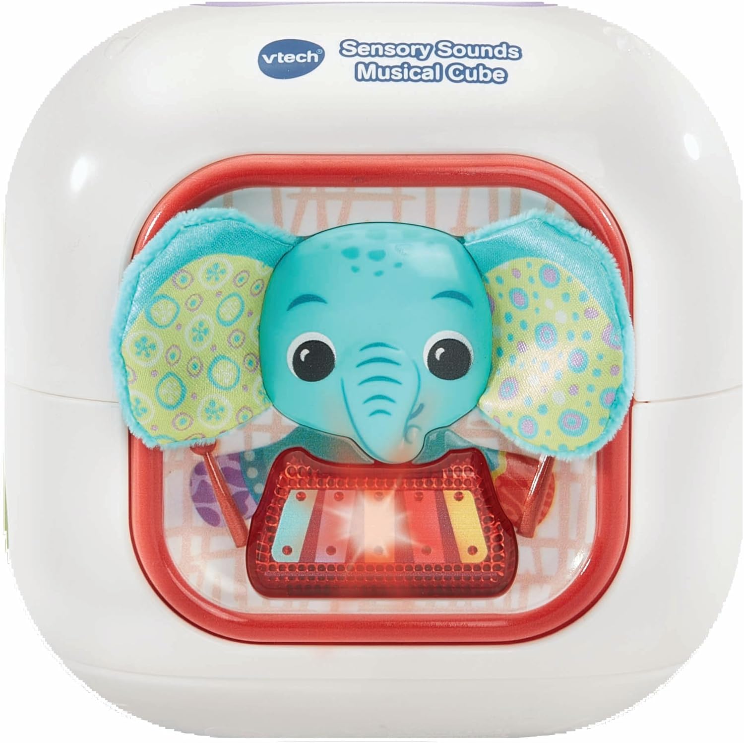 VTech Baby Sensory Sounds Musical Cube Interactive Learning Toy with Songs Textures Animals and Instruments Multicolor 3m+