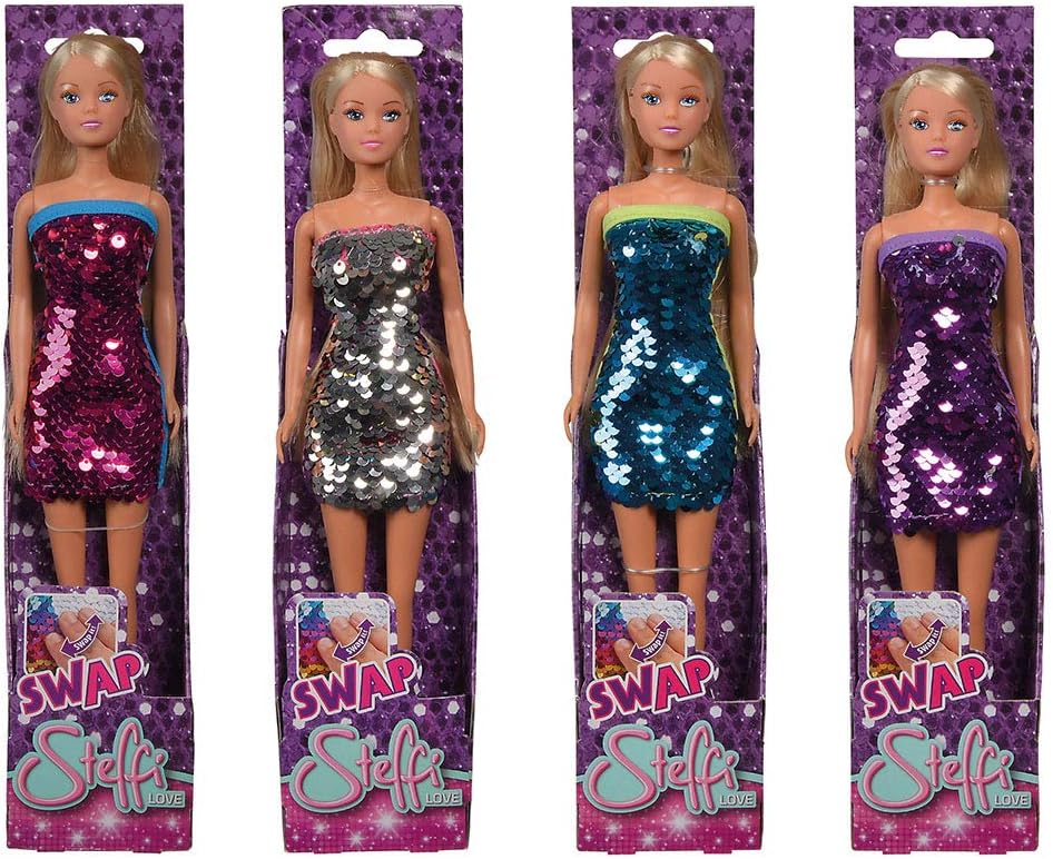 Simba Steffi Love Swap Fashion Doll, 29cm, Sequin Dress with Swap Effect, Assorted Designs, Ages 3+