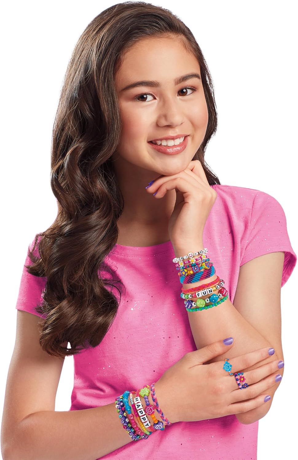 Shimmer and Sparkle A to Z Jewelry Making Kit, DIY Friendship Bracelets & Beaded Rings Set, Includes 950+ Beads, Kids Fashion Bracelet Maker, Creates Trendy Jewelry for Girls - Mutlicolor (65664)