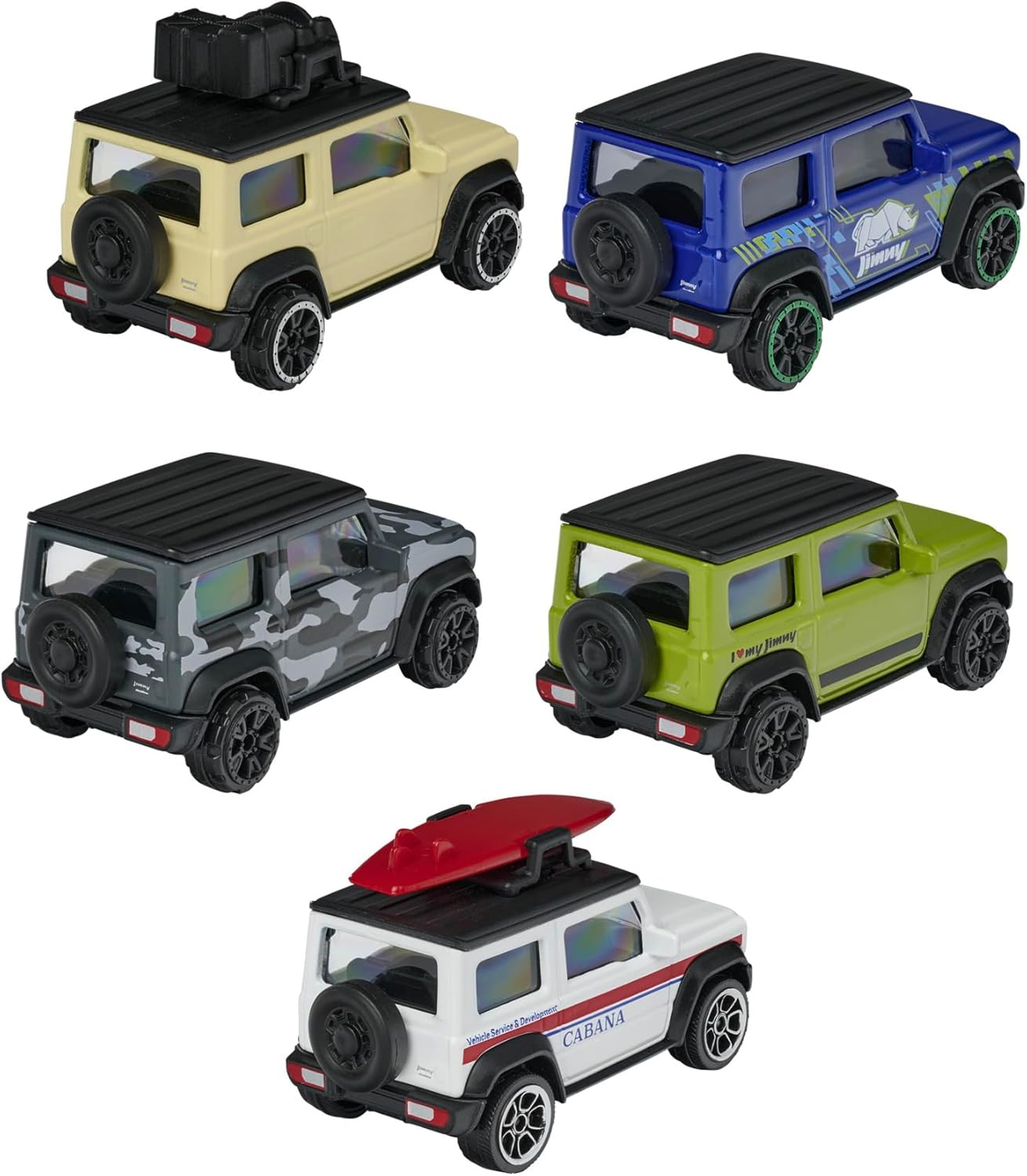 Majorette Suzuki Jimny 5-Piece Gift Pack – Die-Cast Metal Toy Cars, Rolling Wheels, Collectible Mini Vehicles for Kids, 1:64 Scale