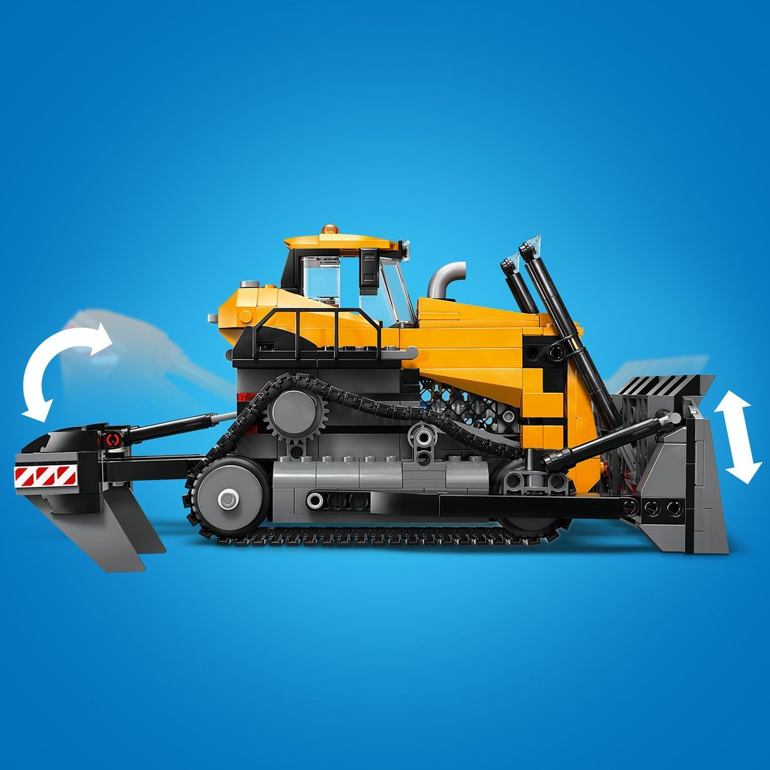LEGO City Yellow Bulldozer Toy - Large Construction Vehicle Building Set - incl. 3 Minifigures plus Loose Bricks & Road Signs - Birthday Gift for 8+ Year Old Boys - 60466