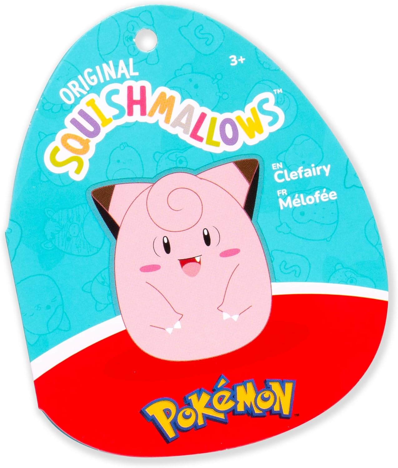 Pokémon Squishmallows Clefairy Plush Toy, Ultra Soft Squishy Stuffed Animal, 14 Inch Plush Figure, Officially Licensed Pokémon Collectible, Kids Gift Toy, Ages 3+