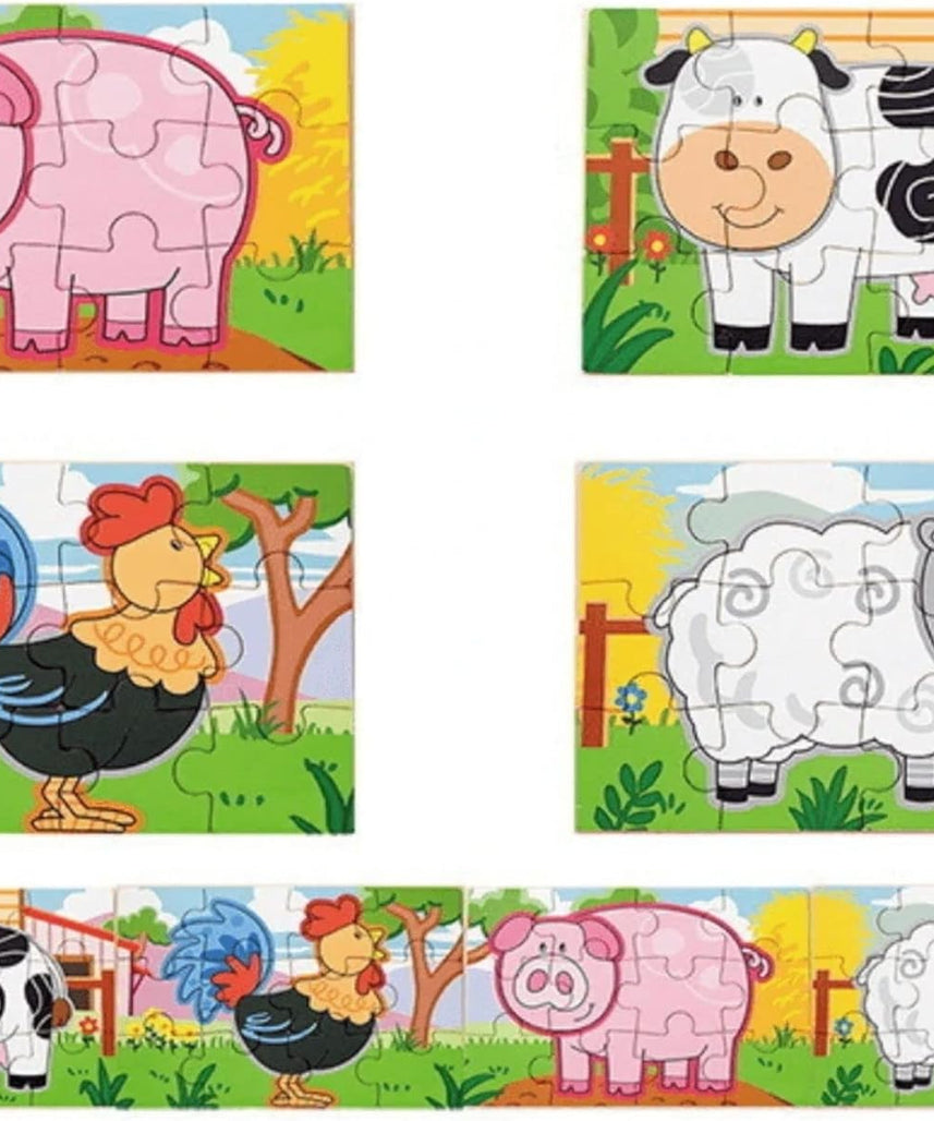 مجموعة فيجا فارم، أحجية الصور المقطوعة من 48 قطعة، لعبة مونتيسوري الخشبية، تنمي المهارات الحسية والإدراكية والحركية الدقيقة، لعبة تعليمية للأطفال غير سامة وصديقة للبيئة، مناسبة للأولاد والبنات من عمر سنتين فما فوق