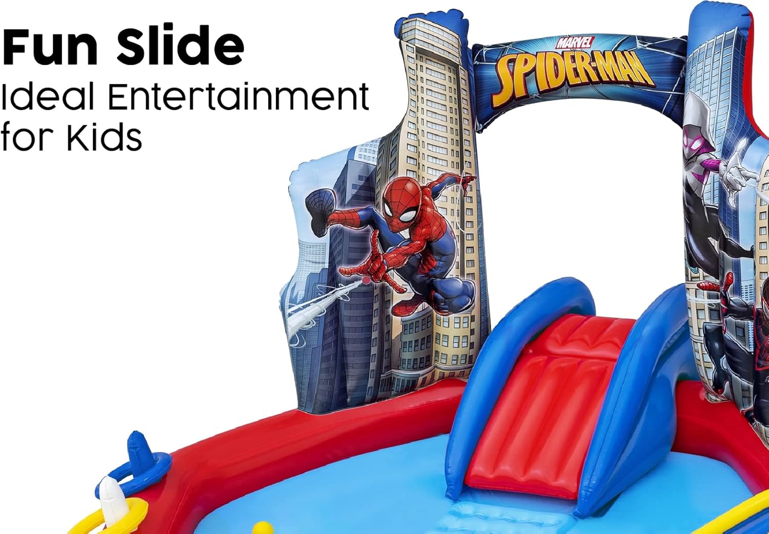 Bestway Spider-Man Splash Pad - Outdoor Kids Paddling Pool Sprinkler - Water Play Mat for Children Aged 2+