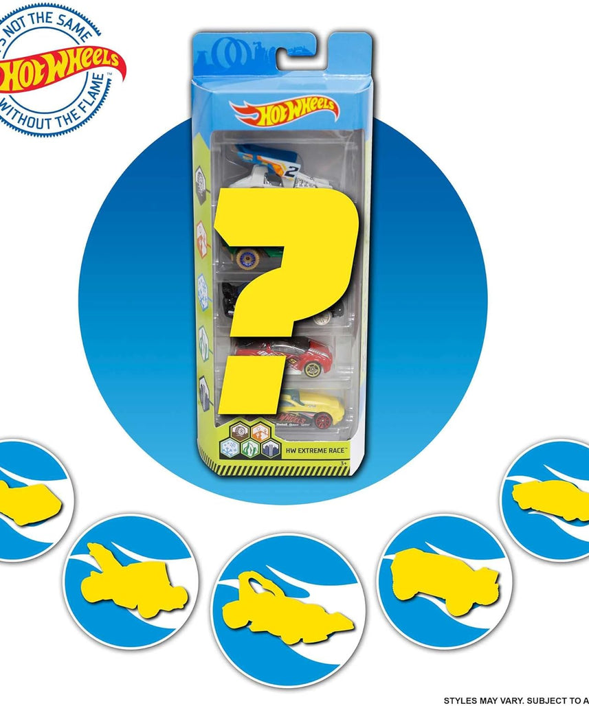 مجموعة هدايا من 5 سيارات مصبوبة من Hot Wheels، سيارات بمقياس 1:64 للسباقات والألعاب البهلوانية والتجميع، قد تختلف التصاميم