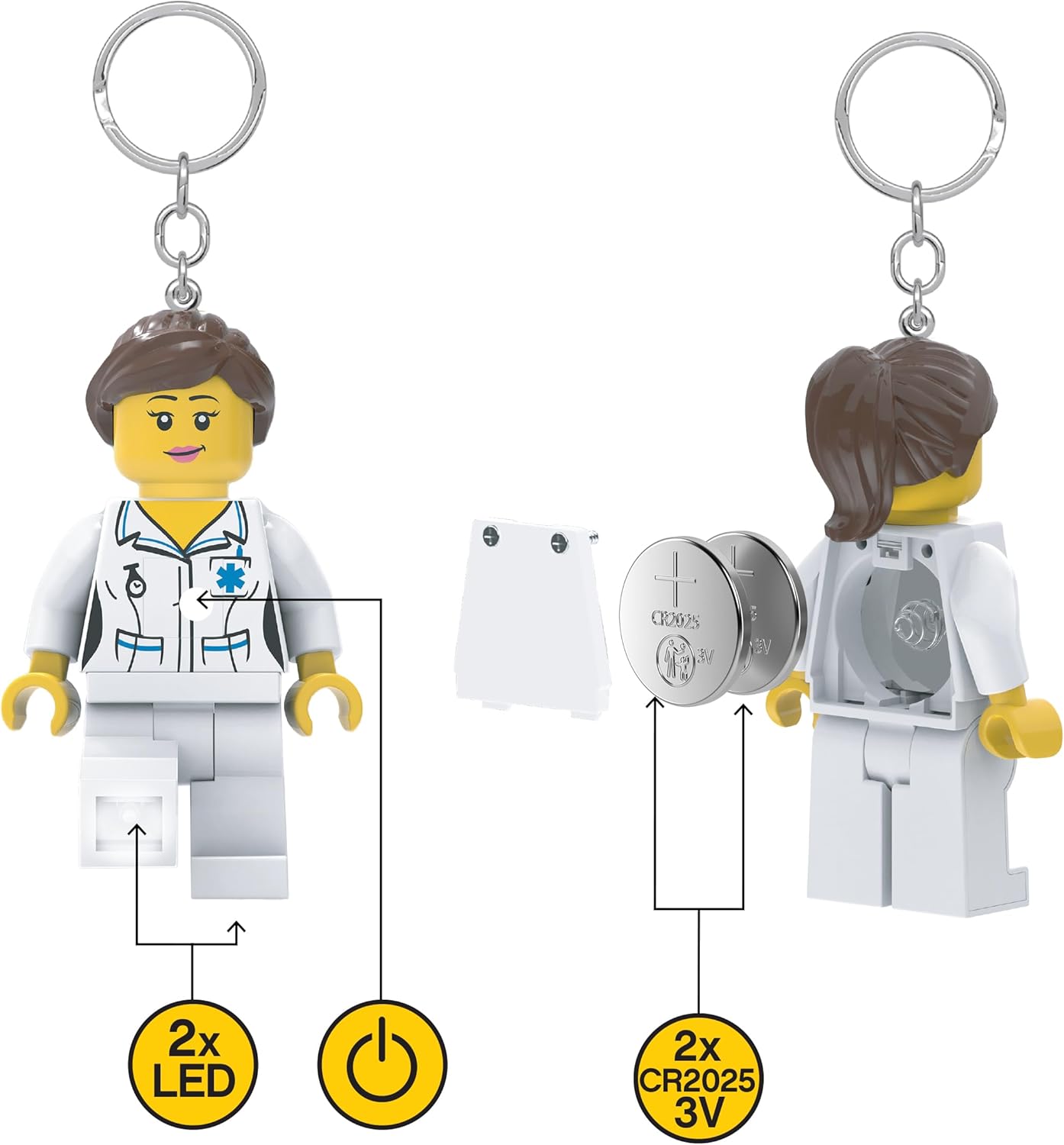 Lego IQ Minifigures Keychain Light Medical Profes_Nurse 2