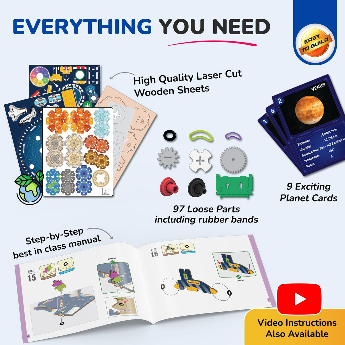 Smartivity DIY Solar System Kit | Gear-Driven Working Model of Planets | Birthday Gift for Boys & Girls 8-14 YearsI Build, Rotate & Explore Astronomy | Learn Solar System & Science Facts