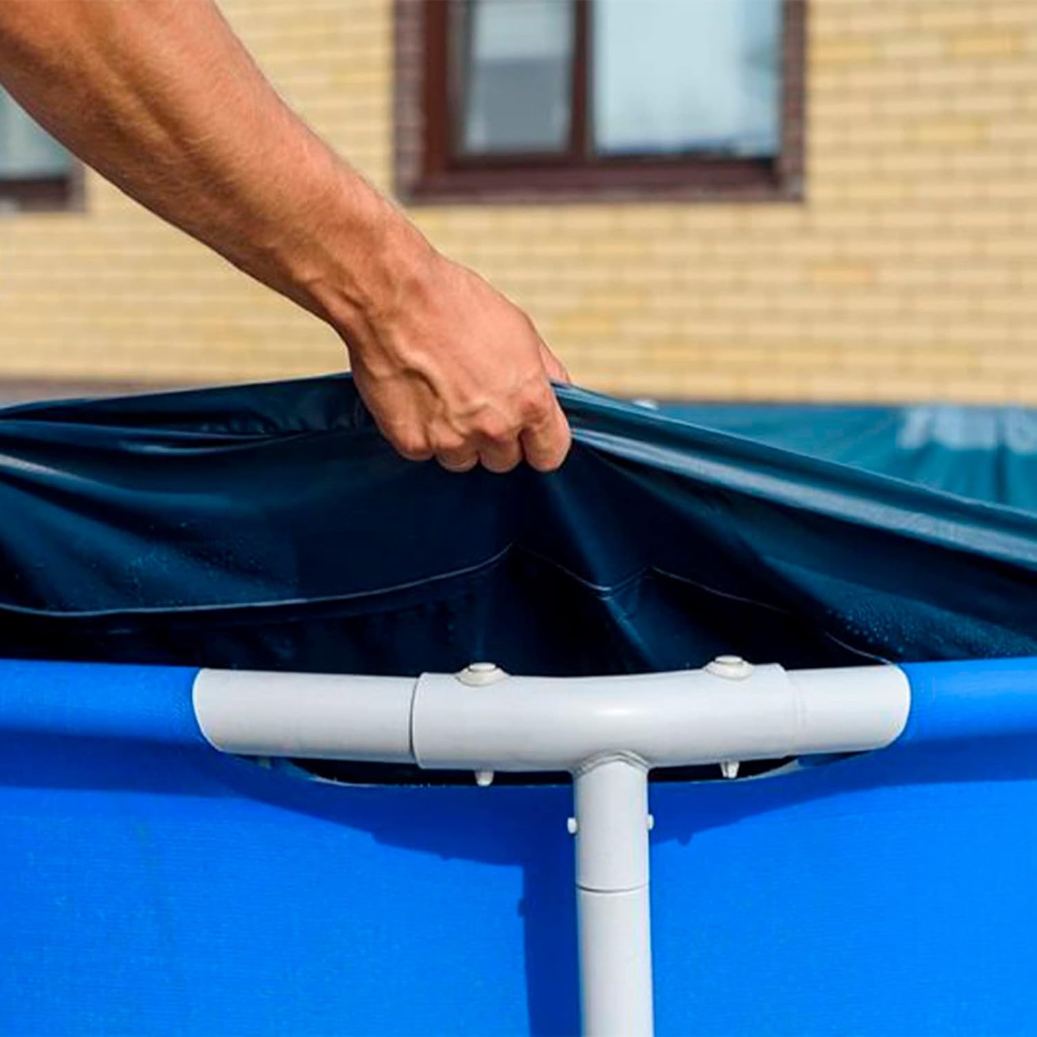 Intex Rectangular Pool Cover, Pool Cover, Blue, 300 x 200 x 20 cm, for Rectangular Frame Pool