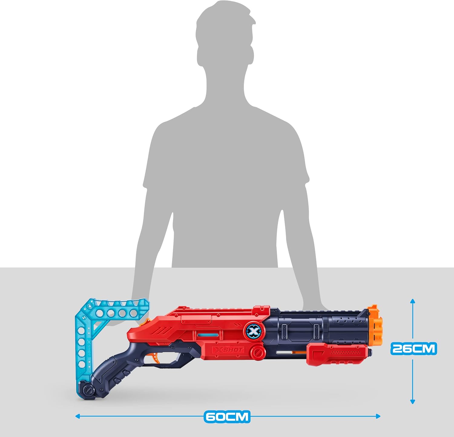 مسدس سهام XSHOT Excel Vigilante أحمر من الفوم، مزود بمضخة مزدوجة الماسورة، سريع الإطلاق، يتضمن 24 سهمًا و4 أهداف، بمخزون قابل للتعديل، مدى طويل 90 قدمًا، لعبة قتال للأطفال والمراهقين والبالغين