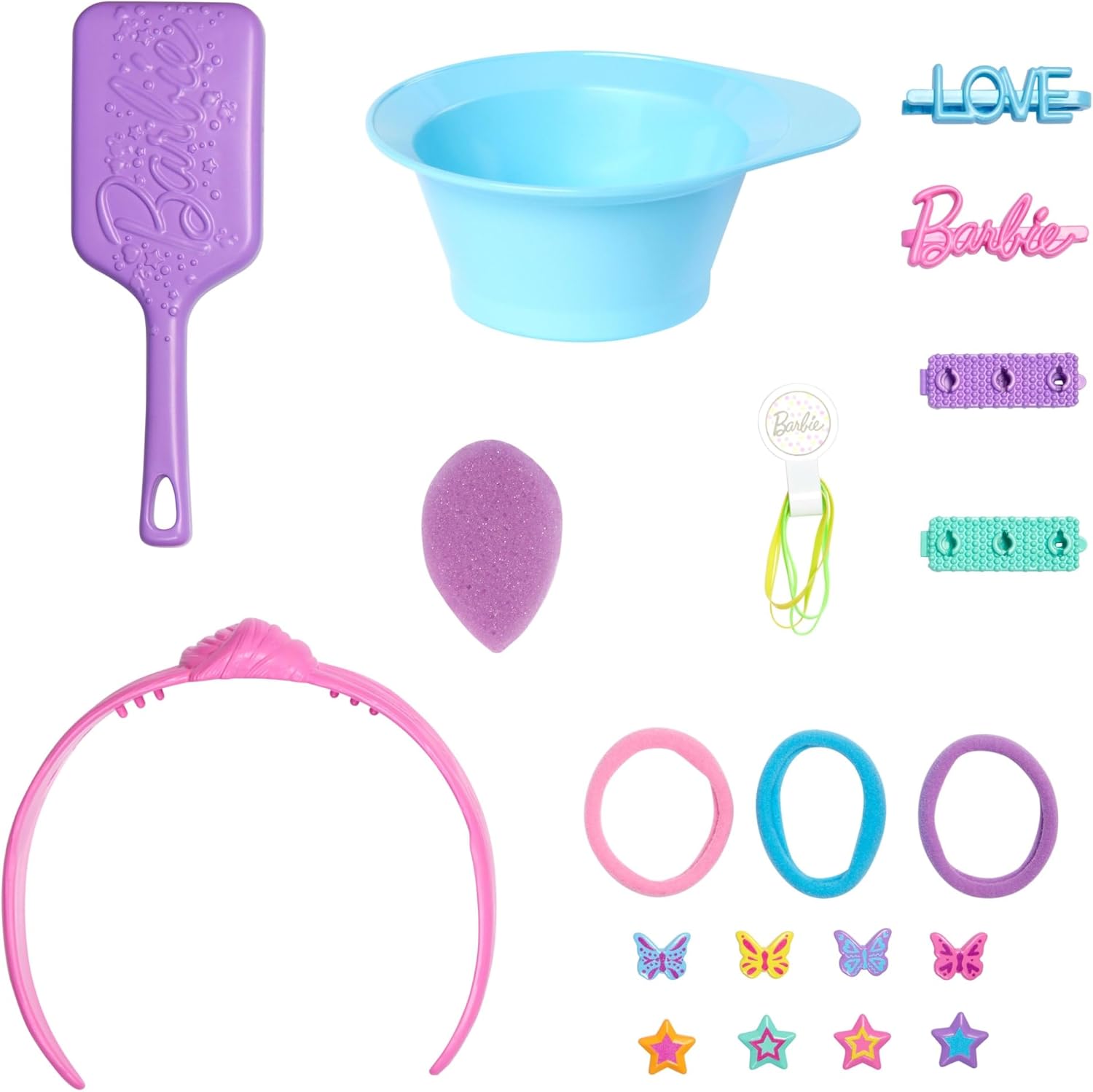 Barbie - JFG81 Blonde Hair Styling Head with 20+ Styling Accessories Including Star, Butterfly and Colour Changing Hair Clips