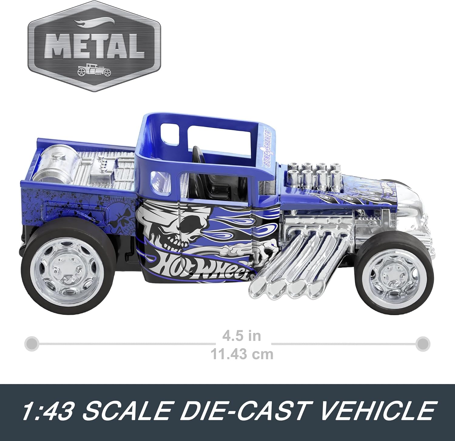Hot Wheels Pull-Back Speeders 1:43 Scale Toy Car, Pull Back and Release for Instant Racing Fun