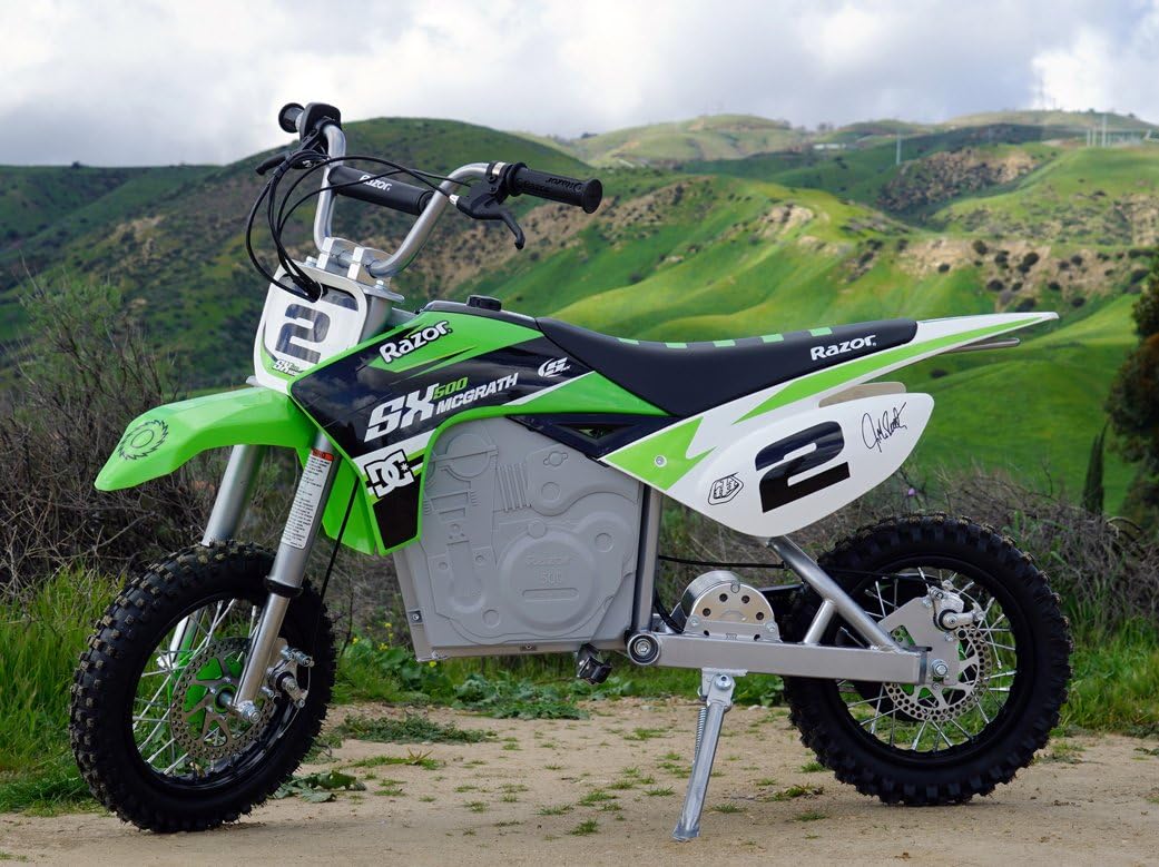 Razor Dirt Rocket SX500 McGrath Electric Motocross Bike, Green, High-Torque Ride-On Motorbike for Teens & Adults, Speeds Up to 15 mph, Ages 14+