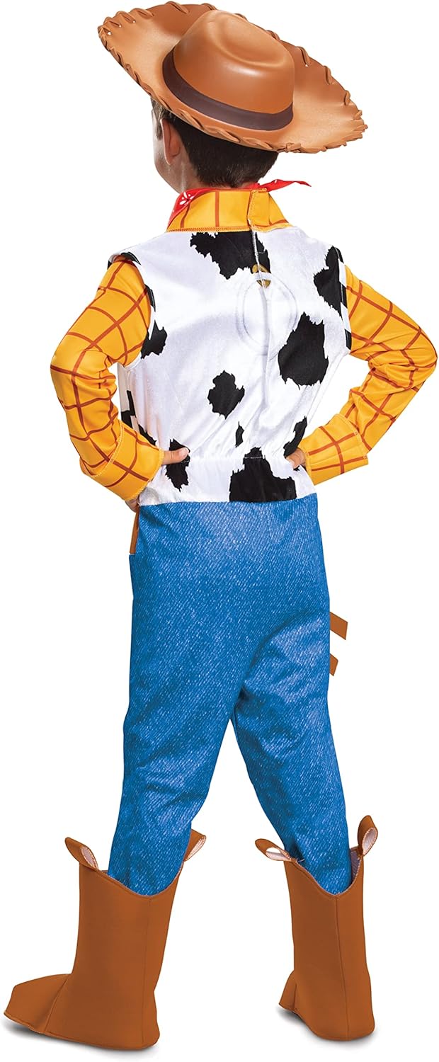 Disguise Disney Pixar Woody Toy Story 4 Deluxe Boys' Costume, Multi, Medium (7-8)