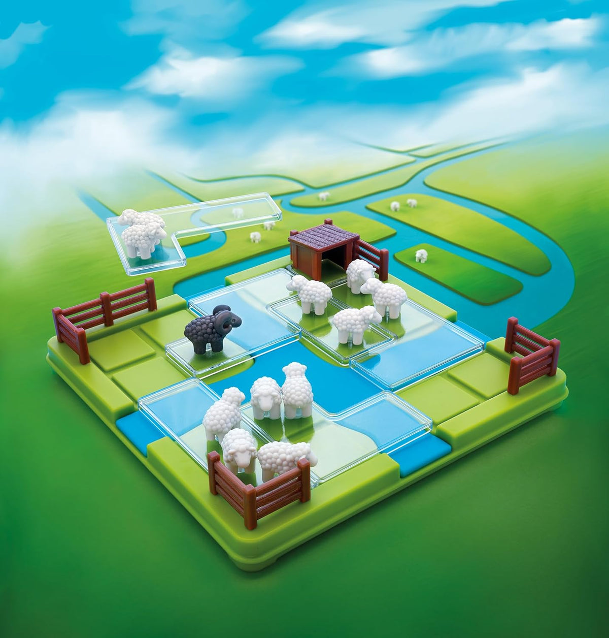 SmartGames Counting Sheep, Fun IQ Brain Teaser Puzzle, Cognitive Development STEM Toy with 60+ Challenges, Travel Friendly Tabletop Educational Matching Puzzle Game, Suitable for Children Above 7+