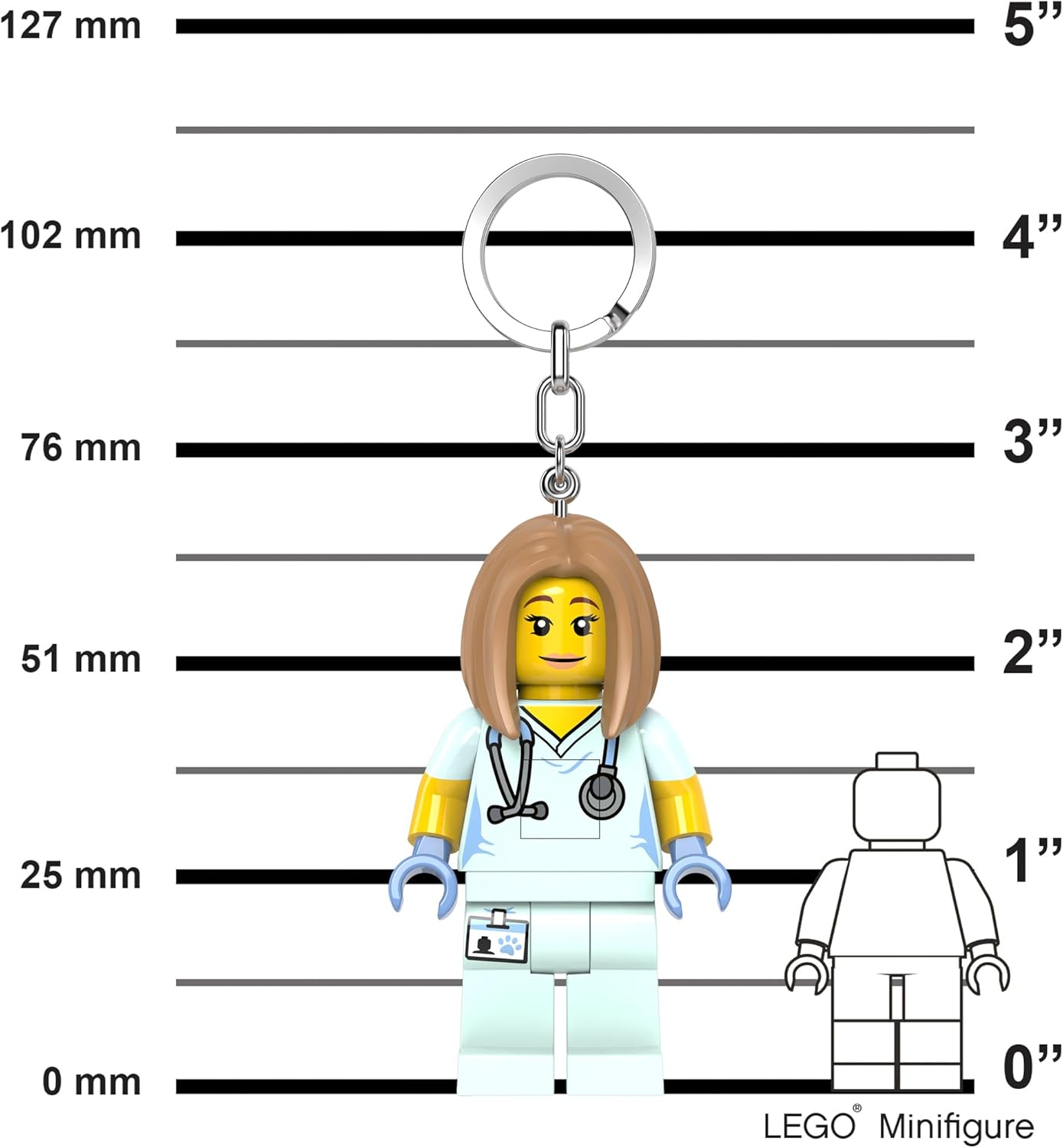 LEGO Iconic LED Flashlight Keychain for Iconic Fans - Novelty Toy for Kids - 76mm Figure - 2 CR2025 Batteries Included