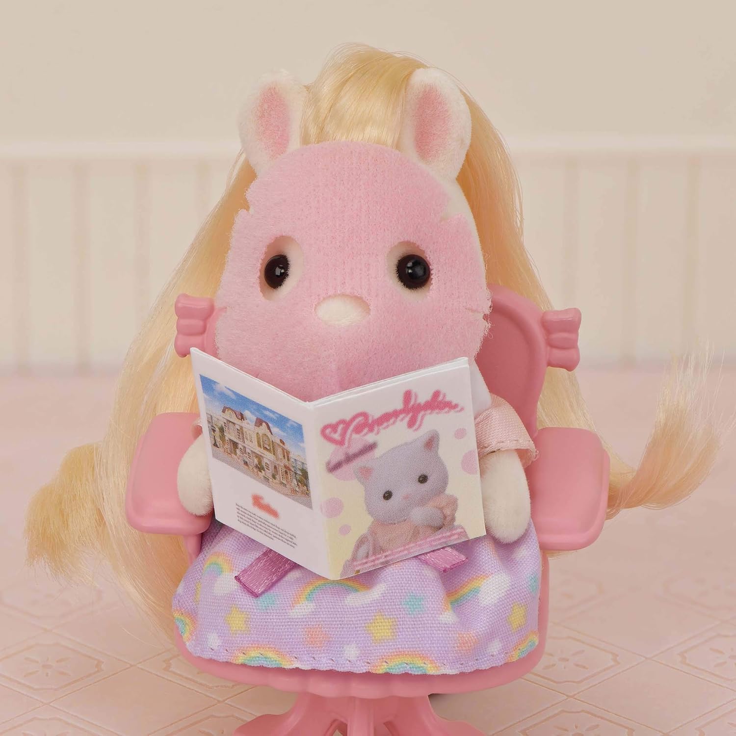 Sylvanian Families Pony's Stylish Hair Salon Set (5642) – 2-Story Salon with Sally Pony Figure, Hair Accessories, Styling Book, Dresser & Shampoo Basin – Educational Role-Playing Toy for Ages 3+