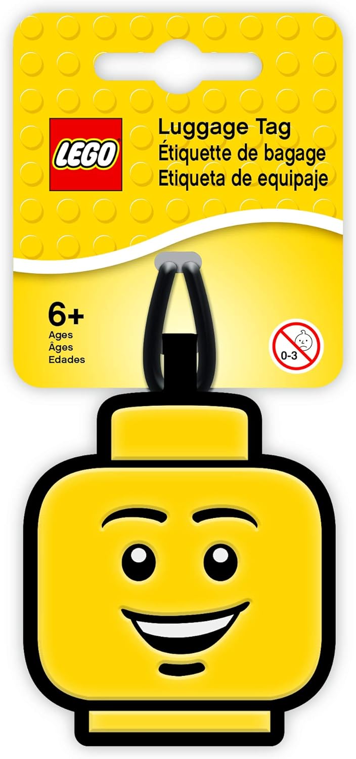 IQ Lego Iconic Silikon-Gepäckanhänger für Reisen, Koffer, Rucksack – ikonisch, ungiftig und geruchlos, mit beschreibbarer Oberfläche auf der Rückseite zur Identifizierung des Ausweises.