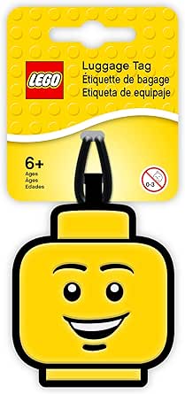 IQ Lego Iconic Silikon-Gepäckanhänger für Reisen, Koffer, Rucksack – ikonisch, ungiftig und geruchlos, mit beschreibbarer Oberfläche auf der Rückseite zur Identifizierung des Ausweises.