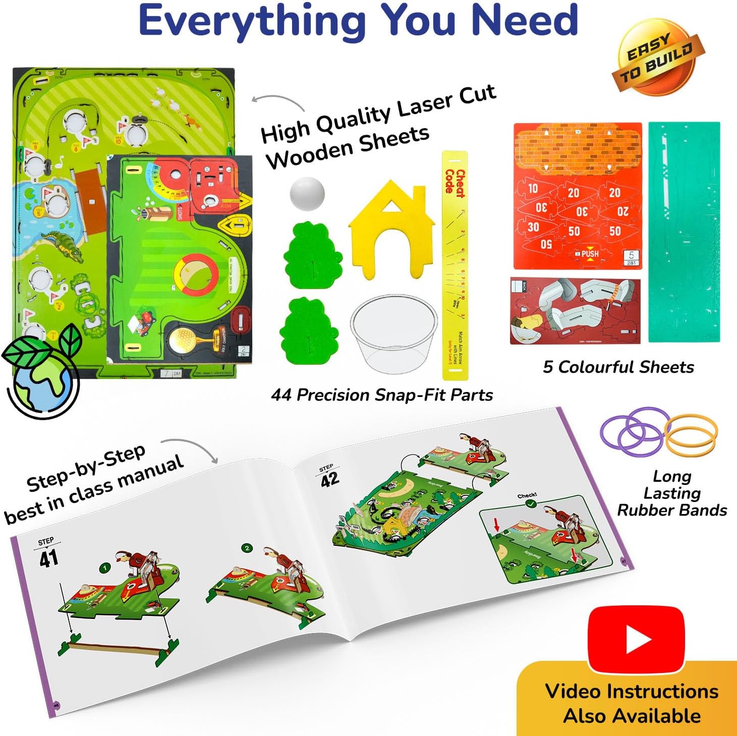 Smartivity DIY Mini Golf - Tabletop Game for Kids 6-12 Years Old | Birthday Gifts for Boys & Girls | Toy for Boys and Girls 6,7,8,9,10,11,12,13,12 Years