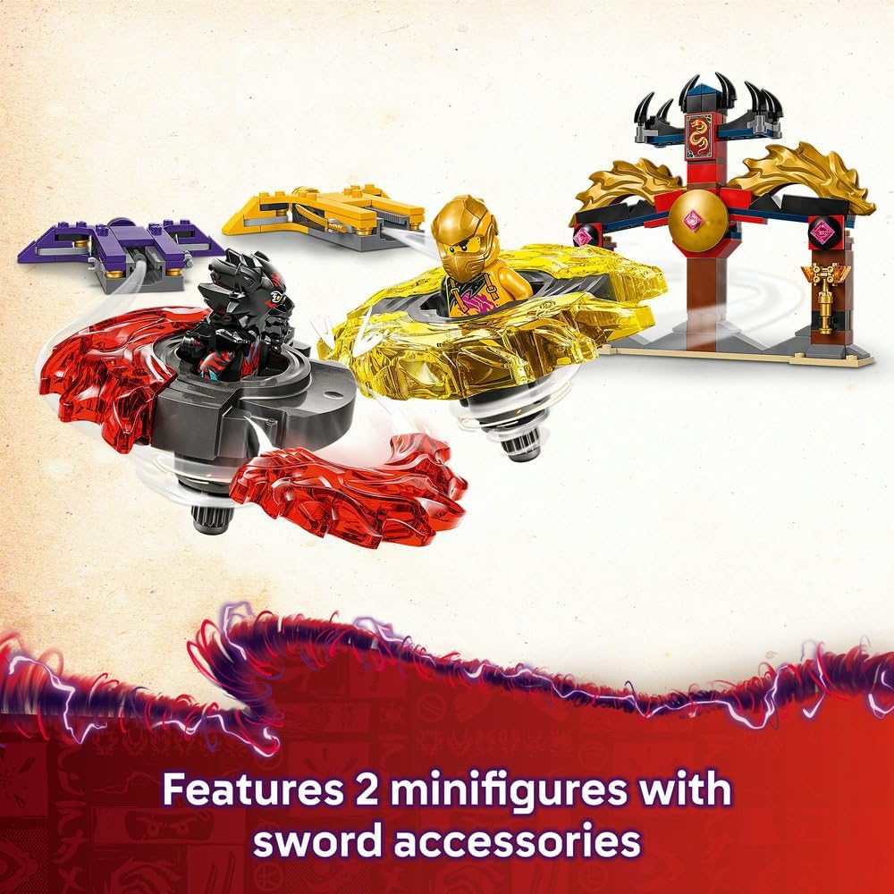 LEGO NINJAGO Dragon Spinjitzu Battle Pack Set with 2 Minifigures, Launchers & Flying Elements - Action Ninja Toy for 6+ Year Old Boys & Girls - Ramadan Gifts for Dragons Rising TV Show Fans - 71826