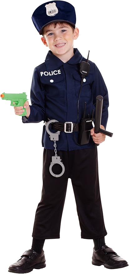 Child Boy Policeman Career Costume and Accessories
