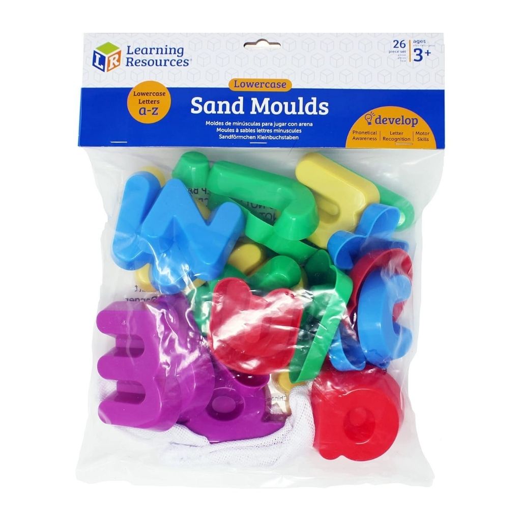Learning Resources Sand Moulds, Uppercase Alphabet, Set of 26, Letter Recognition & Early Literacy Toy, Fine Motor Skills, Includes Mesh Storage Bag, Ages 3+