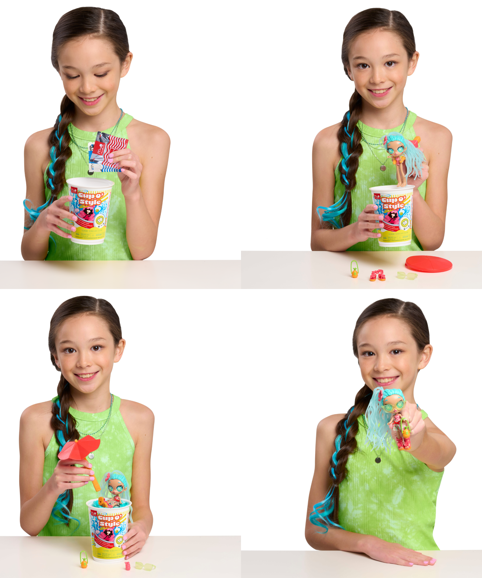 دمية صغيرة قابلة للتجميع على شكل كوب من Just Play Made 2 Order مقاس 4 بوصات مع 10 قطع من الملحقات، و6 أنماط من التماثيل الصغيرة للتجميع، وألعاب غامضة مفاجئة للأطفال من سن 3 سنوات فما فوق
