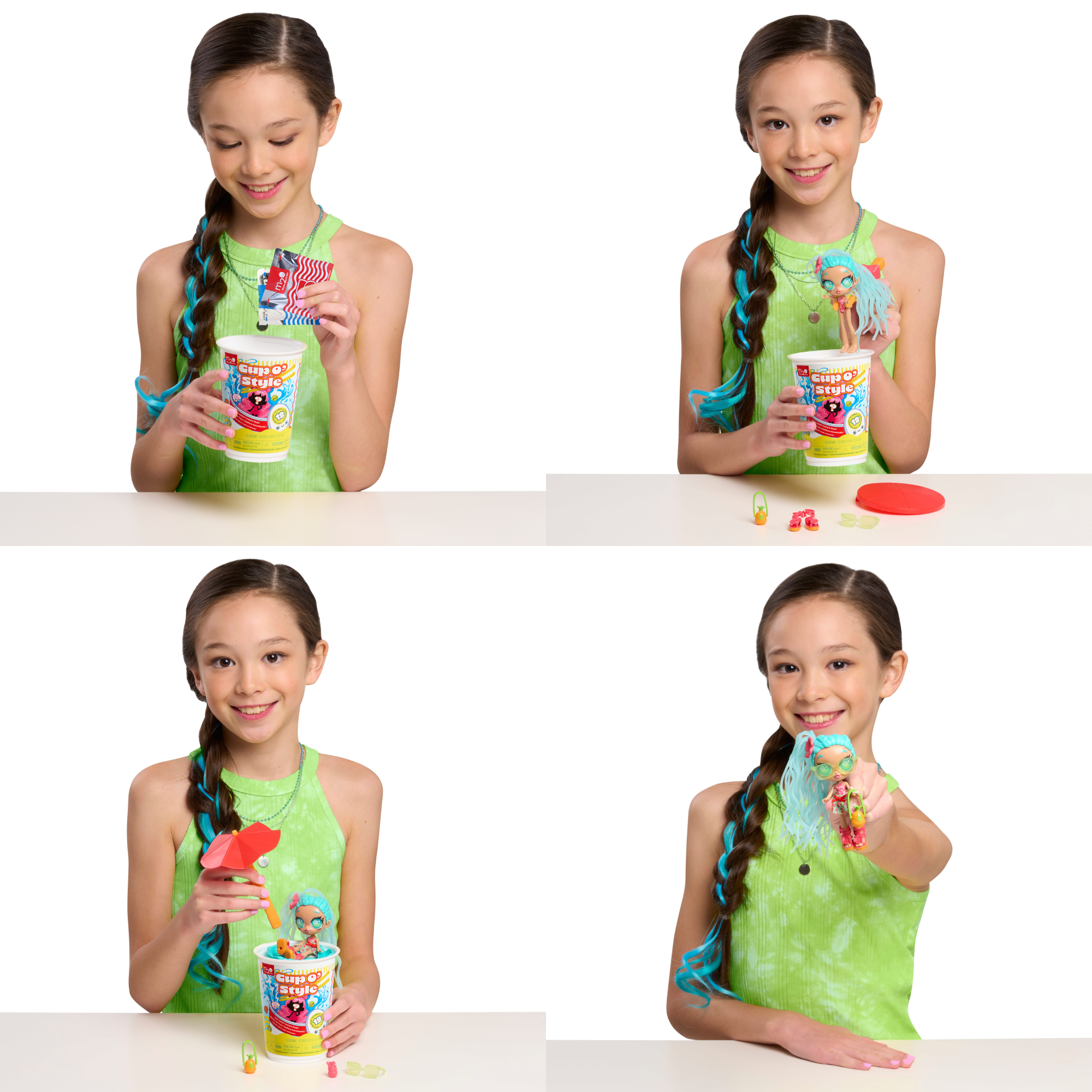 دمية صغيرة قابلة للتجميع على شكل كوب من Just Play Made 2 Order مقاس 4 بوصات مع 10 قطع من الملحقات، و6 أنماط من التماثيل الصغيرة للتجميع، وألعاب غامضة مفاجئة للأطفال من سن 3 سنوات فما فوق