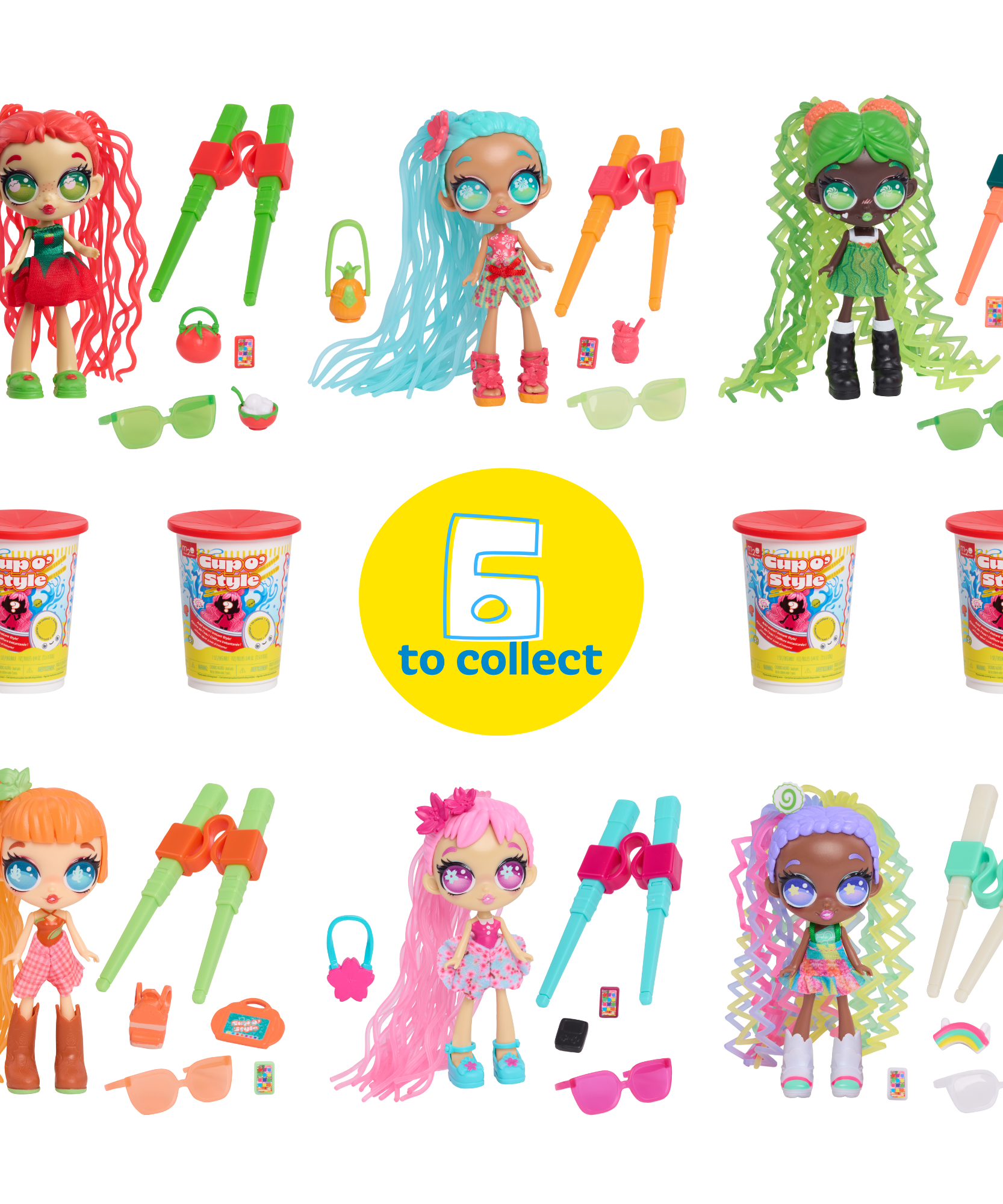 دمية صغيرة قابلة للتجميع على شكل كوب من Just Play Made 2 Order مقاس 4 بوصات مع 10 قطع من الملحقات، و6 أنماط من التماثيل الصغيرة للتجميع، وألعاب غامضة مفاجئة للأطفال من سن 3 سنوات فما فوق